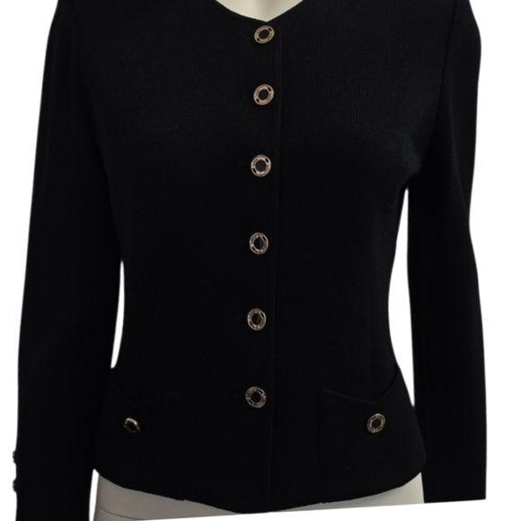 St. John Collection Black Santana Knit Sweater
